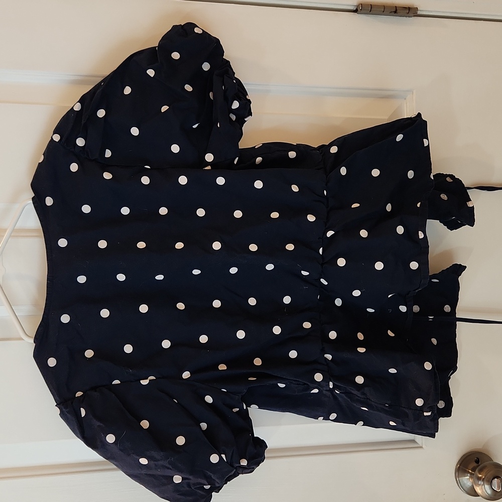 Old Navy Size L Polka Dot Wrap Shirt - Picture 3 of 3